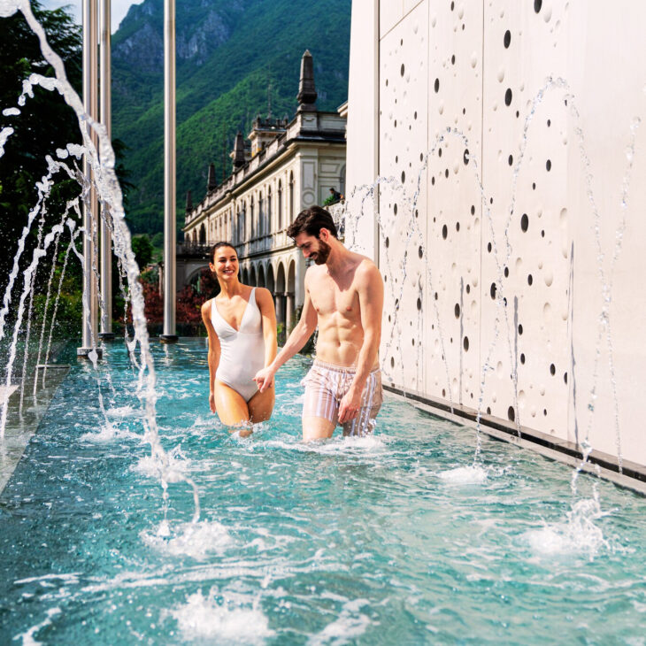 Vasca termale con vista alle QC Terme San Pellegrino